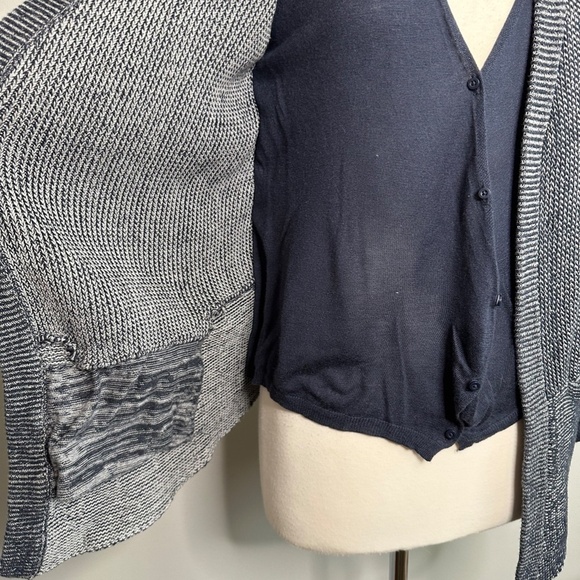 Lululemon Vestigan Chunky Rib Knit Open Sweater Cardigan 6 Navy Thumb Holes Rib - Picture 8 of 14